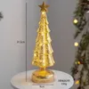 Juldekorationer träd glas nattljus bordsskiva Xmas led lysande dekoration party bröllop arbol de navidad ornament hem dekor