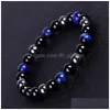 Perles Strand Trois Couleurs Hématite Oeil De Tigre Noir Onyx Bracelet Pierre Naturelle Bracelets De Perles Bracelet Pour Hommes Femmes Bijoux De Mode Dhn8W