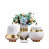 Bouteilles Vase en céramique de Style chinois, pot général en porcelaine, pot de fleurs de gingembre, réservoir de stockage doré, bouteille Vintage, décoration de la maison