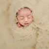 Koce 2 szt./Set Born Pography Props Baby Baby Colet Koronki z kapeluszem urocze miękki miękki mobel z brzęczeniem
