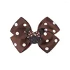 Hårtillbehör Ribbon Bowknot Clips For Girls Red Pink Dot paljett Bågar Hårnål Barrettes Gold Snap Clip Kids Fashion