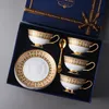 Luxury Bone China Tea Set Royal Porcelain Cup Ceramic Pot Golden Cafe Mug Coffee Highgrade Teacup Teaset 240130