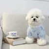 犬アパレルペットソフトラグジュアリーファッション冬のセーター服ラブプルオーバーブルーテディニット用品温かい