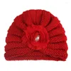 Accessoires de cheveux 16 12,5 cm chapeaux de laine tricotés à la main Vintage perle fleur bébé filles casquettes nées crochet élastique bonnet garder au chaud couvre-chef