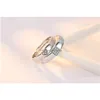 Cluster Ringen Paar Vierkant Hart Diamant Kristal Sier Te Openen Verstelbare Verlovingsring Voor Vrouwen Mannen Mode-sieraden Drop Dhgub