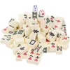 Mahjong 세트 게임 중국 미니 휴대용 타일 세트 여행 타일 전통적인 테이블 미국 게임 보드 Mahjongg Jong Party 대형 240202
