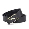 Belts 2024 Inside Wearing Toothless Automatic Buckle Belt Business Leisure Shopping Travel Men's Black Simple Design Pant