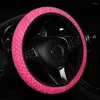 Koło kierownicze obejmują Universal 37-39cm Pink Cover Akcesoria samochodowe Części wnętrza ciepłe plusz