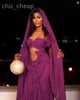2024 Aso Ebi Purple Mermaid Prom jurk kristallen chiffon avond formeel feest tweede receptie verjaardag verlovingsjurken jurken jurken robe de soiree zj103