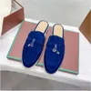 Loro Shoes For Womens Casual Slippers Classic Sandals Loafers Shoes Flat Slides Slipper Designers High Elastic Beef Tendon Bottom Size 36-46