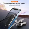 Metalen Magnetische Auto Mobiele Telefoon Houder Opvouwbare Magneet Mobiele Telefoon Stand in Auto GPS Ondersteuning Voor 360 ° Draaibare Mount 240126