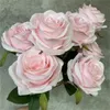 Artificial Pink Rose Fake Flower Wedding Bridal Bouquet Photography Props Home Garden Decoration Simulation Silk Rose Bouquet