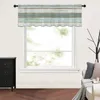 Cortina vintage fazenda imitação de grão de madeira verde pequena janela valance sheer curto quarto decoração casa voile cortinas