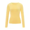 Kvinnors T -skjortor Kvinnor Y2K långärmad skörd Topp Solid färgbesättning Nacke Basic Shirt Spring Fall Casual Ruched Workout Tee Harajuku Streetwear
