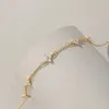 CCFJOYAS 100% 925 Sterling Silver Small Fresh Five Flower Zircon Necklace Bracelet Simple Korean Style Gypsophila Jewelry Set 240119