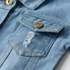 top and Autumn Winter Kids Casual Denim Jackets Boys Ripped Holes Coat Children Jeans Clothing Outerwear Costume 240122