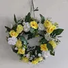 Decorative Flowers Uv-resistant Artificial Wreath For Front Door Vibrant Garland Set Valentine's Day