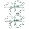 装飾的な花シャムロック型ワイヤーリースフレームセントパトリックデーデコレーションメタルフォームディーフラワークラフトホームウォール