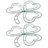 Dekorativa blommor Shamrock -formad trådkrans ram St Patricks Day Decoration Metal Form Diy Flower Crafts Hemmur