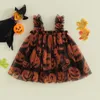 Meisjesjurken CitgeeSummer Kids Halloween Baby Tule Jurk Mouwloos Pompoenprint Tutu Kleding