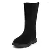 Stiefel Mode Niet Kinder Winterschuhe Little Big Girl 2024 Prinzessin Lange Warme Schnee Wildleder Hohe 3 4 8 12 Jahre alt Drop Del Otovz