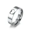 Anéis de casamento PSJ Joias Moda Romântica 4mm/6mm em formato de coração de aço inoxidável para casais amantes