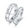 Wedding Rings Ring For Love Sier Crystal Cz Couple Set Men Women Engagement Fashion Jewelry Will And Sandy Drop Delivery Dhv2H