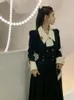 Set di abiti da lavoro per le donne 2 pezzi stile preppy primavera elegante vintage blazer nero top gonne lunghe abiti femme moda coreana chic