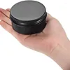 Storage Bottles 10Packs Empty Jars Black Round Aluminum Tin Screw Top Metal Steel Tins Lip Box Cosmetic Containers