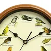Wall Clocks Clock Birdsong Alarm Minimalist 10" Singing Bird For