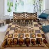 Conjuntos de cama Chess Board Duvet Cover 3D Jogo Engraçado Conjunto Preto Branco Check Print Consolador King Queen Size Poliéster Quilt