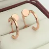 5A Designer gold-plating Nail earrings v-gold 18k No diamonds Gold sliver rose gold stud earrings for women exquisite simple fashion With box