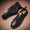 남자 캐주얼 가죽 워킹 스케이트 보드 신발 패션 운동화 신발 플랫 클래식 클래식 블랙 Zapatillas Hombre 240202