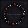 Perles Strand Trois Couleurs Hématite Oeil De Tigre Noir Onyx Bracelet Pierre Naturelle Bracelets De Perles Bracelet Pour Hommes Femmes Bijoux De Mode Dhn8W