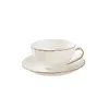 210 ml porcelanowa filiżanka herbaty ze złotym trimcappuccino kawy z kawy biały zestaw brytyjski 240129