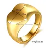 Band Rings Stainless Steel Glaze Blank Heart Ring Women Men Gold Plated Chunky Lovers Finger Military Hip Hop Fashion Jewelry Will A Dhnkp