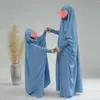 エスニック服のお母さん娘ヒジャーブ・アバヤイスラム教徒の女の子の祈りの祈り衣服eidラマダンイスラムkhimar kaftan七面鳥ローブブルカフード付きガウン