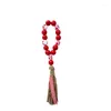 Decorative Figurines Valentine's Day Activities String Decoration Hanging Ornaments Wooden Beads