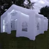 12x6x4.5mH (40x20x15ft) venta al por mayor Personalización casa de bodas inflable sala vip Comercial Led carpa gigante brillante para fiestas con tiras de colores