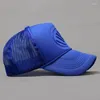 Cappellini da baseball geometrici Baseball Mesh traspirante Snapback regolabile Cappelli da camionista casual color tinta unita per esterni Cappello da sole alto per ombra