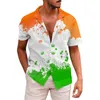 Chemises décontractées pour hommes boutonné mâle St. Patricks's Day chemise à manches courtes automne impression 3D Hawaii été hauts avec manches