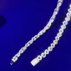 Hurtowa biżuteria hiphopowa lodowana okrągła kształt S925 Moissanite 8 mm Infinity Link Łańcuch dla mężczyzn