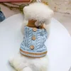 Dog Apparel Winter Sweater Twist Knot Button Pets Outfits High Neck Warm Jumper For Small Dogs Cat Costumes Coat Jacket Puppy Sweaters