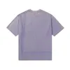 Designer T-shirt Chest Pocket Letter Colourful Ink Print Summer Men's Casual Loose Short Sleeve Streetwear