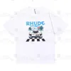 Designer Men's T-Shirt Rhude Short-Sleeved Shirt Cotton T-Shirt Casual Breattable Mesh Red T-Shirt Fashion Luxury Sports Sweat Absorption All-In-One T-Shirt unisex