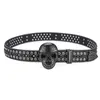 Y2K Crystal Studded Accessoires voor dames Skull Head Jeans Rivet Belt Women Spicy Girl Outfit Gekleurde diamant zeventigste hoofdverlies Loguat