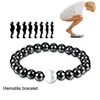 Pulsera de hematita magnética con cuentas Punto de piedra blanca Hebras Pulsera Brazalete Brazalete para mujeres Joyería Powerfashion Will y Sandy DHS6Z