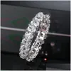 Anelli a fascia Goccia d'acqua Cuore Zircone Diamante Donne Damigella d'onore Fl Cristallo Fidanzamento Anello nuziale Regalo Gioielleria raffinata Will And Sandy Deliv Dhzaj