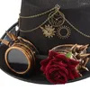 Berets steampunk top kapelusz z gogle gotycki gejowski melonik karnawał
