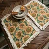 Table Mats Placemat Sunflower Insulation Pad Decoration Kitchen Accessories Mat